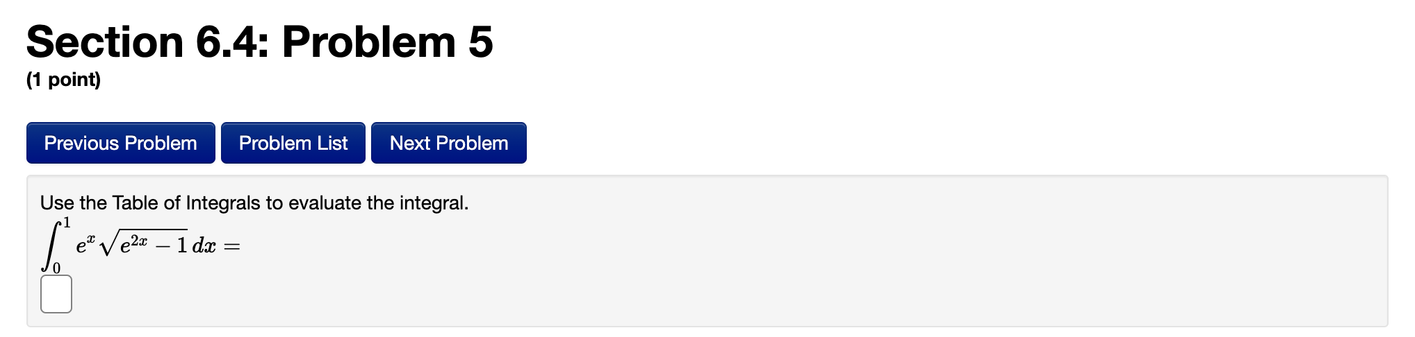 Solved Section 6.4: Problem 5 (1 point) Previous Problem | Chegg.com