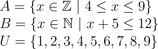 Solved Using Sets, A, B, And U, Determine A Set Of | Chegg.com