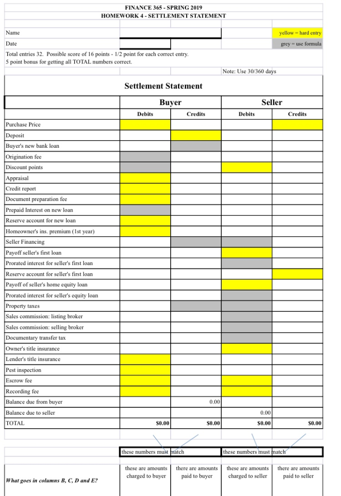 Fill Out The Simplified Settlement Statement Form For 