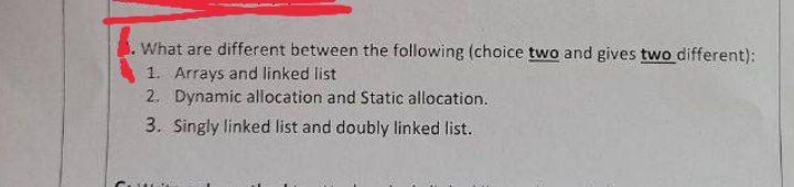 Solved What are different between the following (choice two | Chegg.com