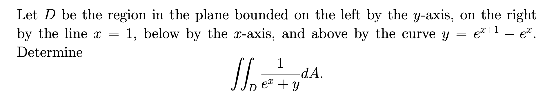 Solved = Let D be the region in the plane bounded on the | Chegg.com
