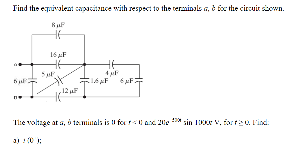 Solved Find The Equivalent Capacitance With Respect To The 