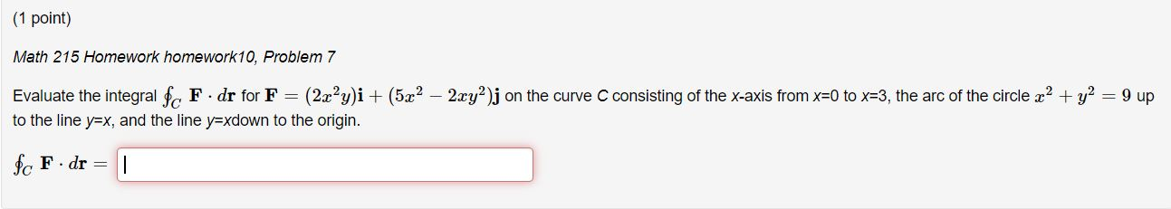 Solved (1 point) Math 215 Homework homework10, Problem 7 | Chegg.com