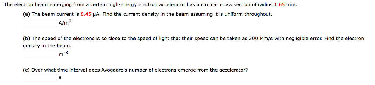 Solved The electron beam emerging from a certain high-energy | Chegg.com