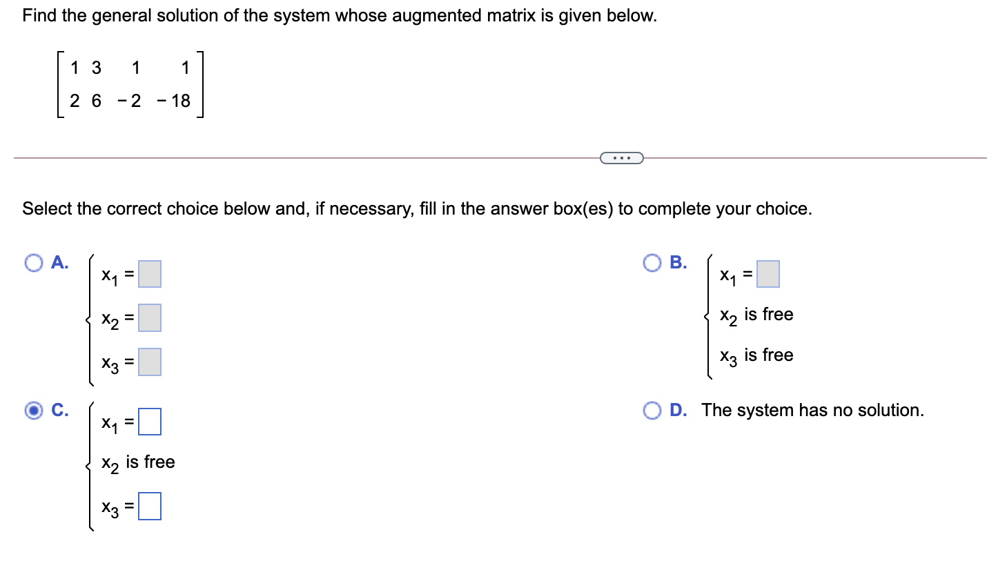 Solved Solve the system by using elementary row operations | Chegg.com