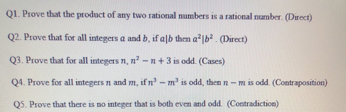 Solved Q1. Prove that the product of any two rational | Chegg.com