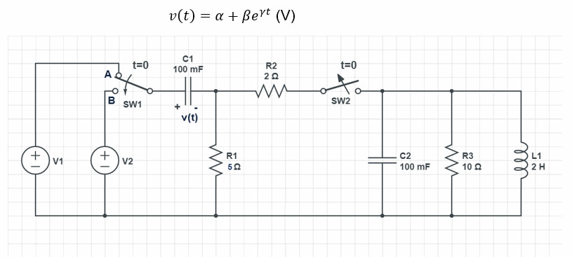 Solved Given the following circuit with the source voltages | Chegg.com