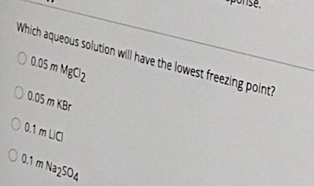 ♏ Which aqueous solution will have the lowest freezing point