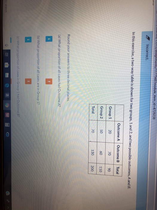 Solved In This Exercise A Two Way Table Is Shown For Two Chegg Com