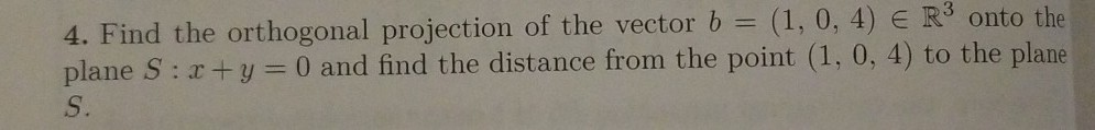 Orthogonal Vector Projection Formula