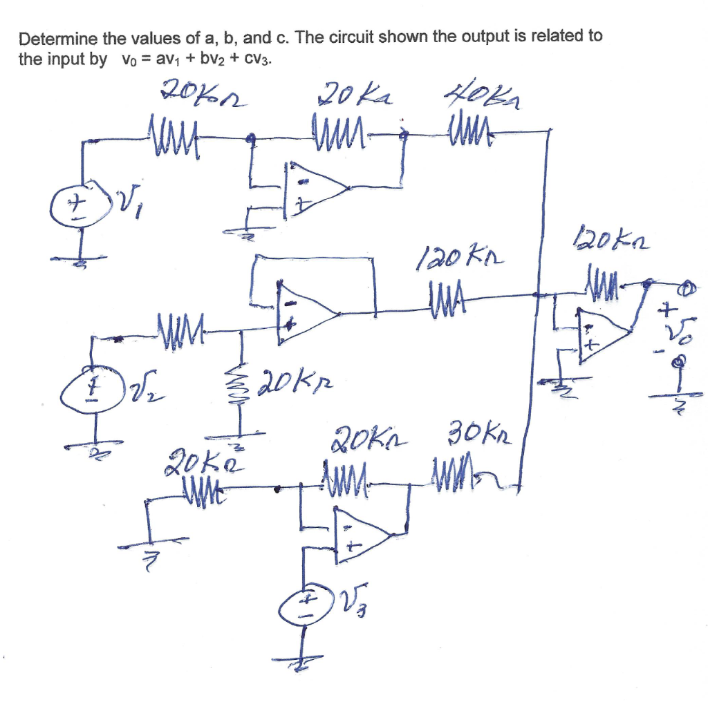 Solved Determine The Values Of A, B, And C. The Circuit | Chegg.com