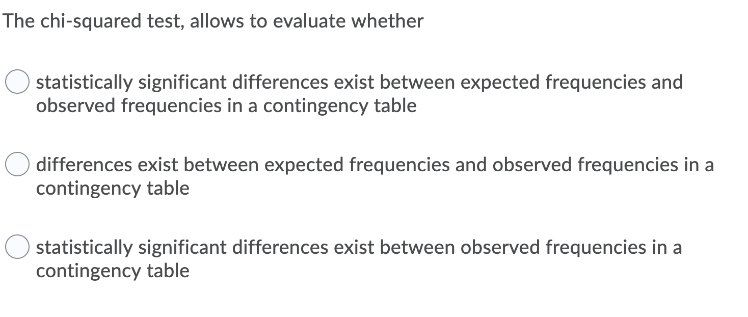 Solved The Chi-squared Test, Allows To Evaluate Whether | Chegg.com