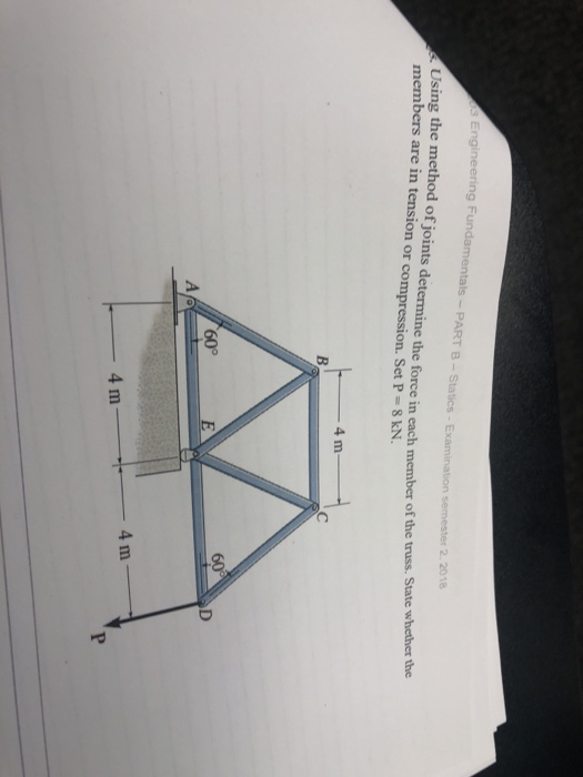 Solved Engineering Fundamentals PART B-Statics-E Semester | Chegg.com