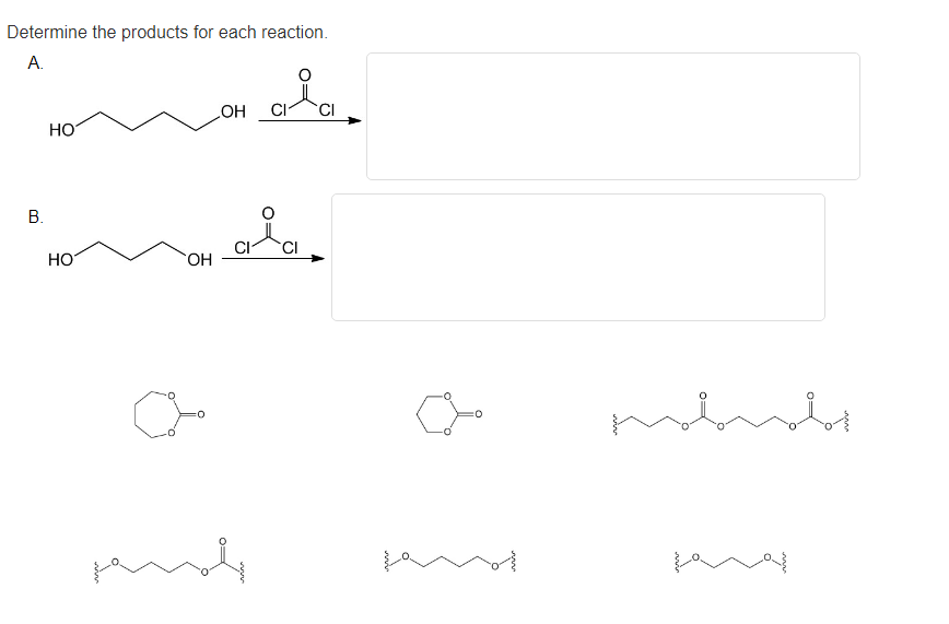 Determine The Products For Each Reaction