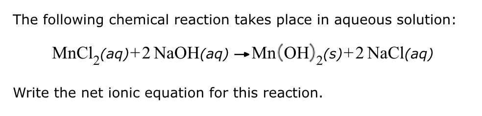 Solved The following chemical reaction takes place in | Chegg.com