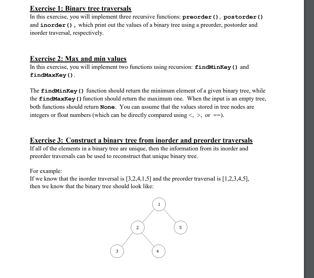 Solved Exercise 1 Binary Tree Traversals In This Exercise