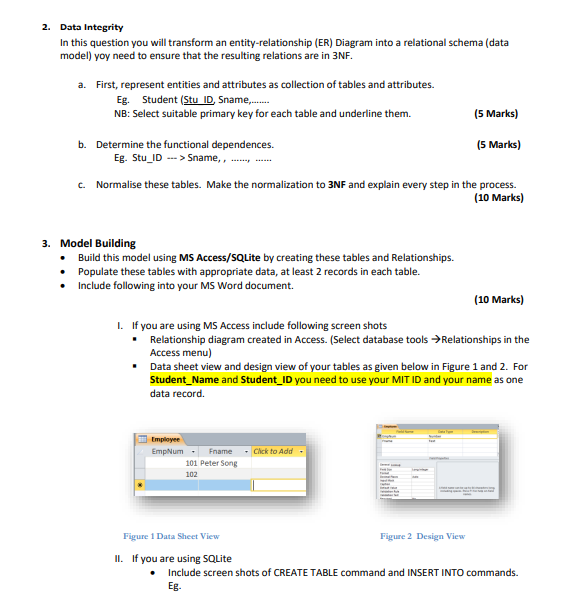 Solved 1. Database Design Assume That You Are The Database | Chegg.com