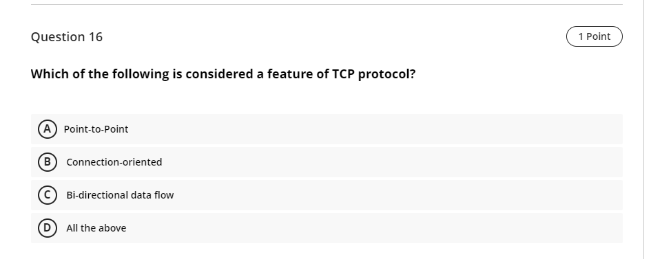 Solved Question 16 1 Point Which of the following is | Chegg.com