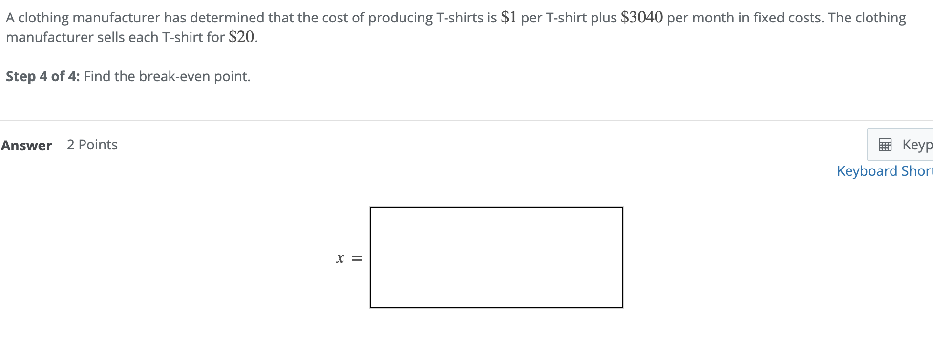 Solved A Clothing Manufacturer Has Determined That The Cost | Chegg.com