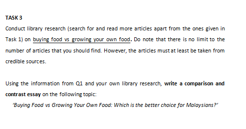 TASK 3 Conduct library research (search for and read | Chegg.com