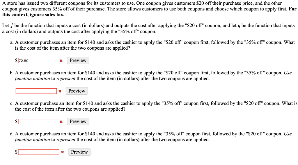 Solved A store has issued two different coupons for its