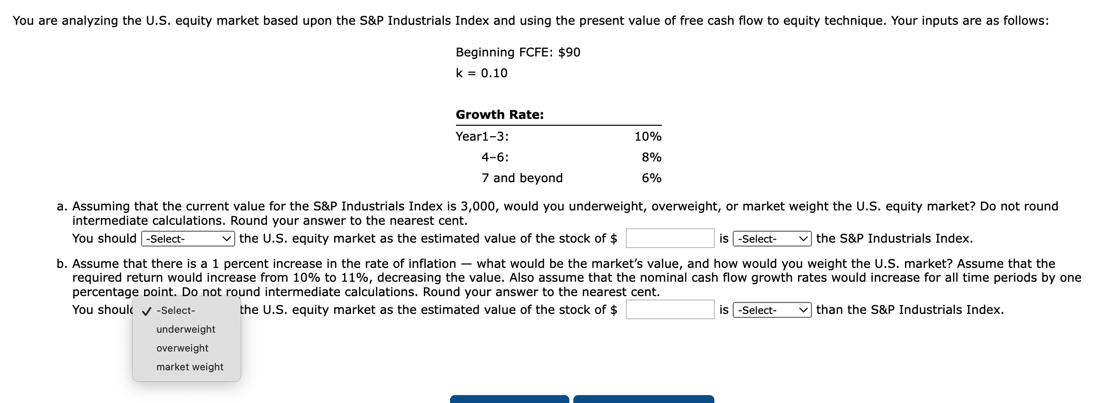 Solved k=0.10 a. Assuming that the current value for the | Chegg.com