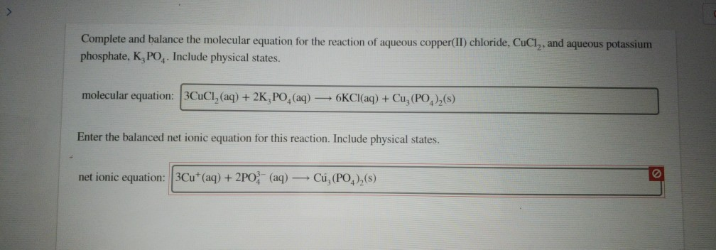 Solved Complete And Balance The Molecular Equation For The