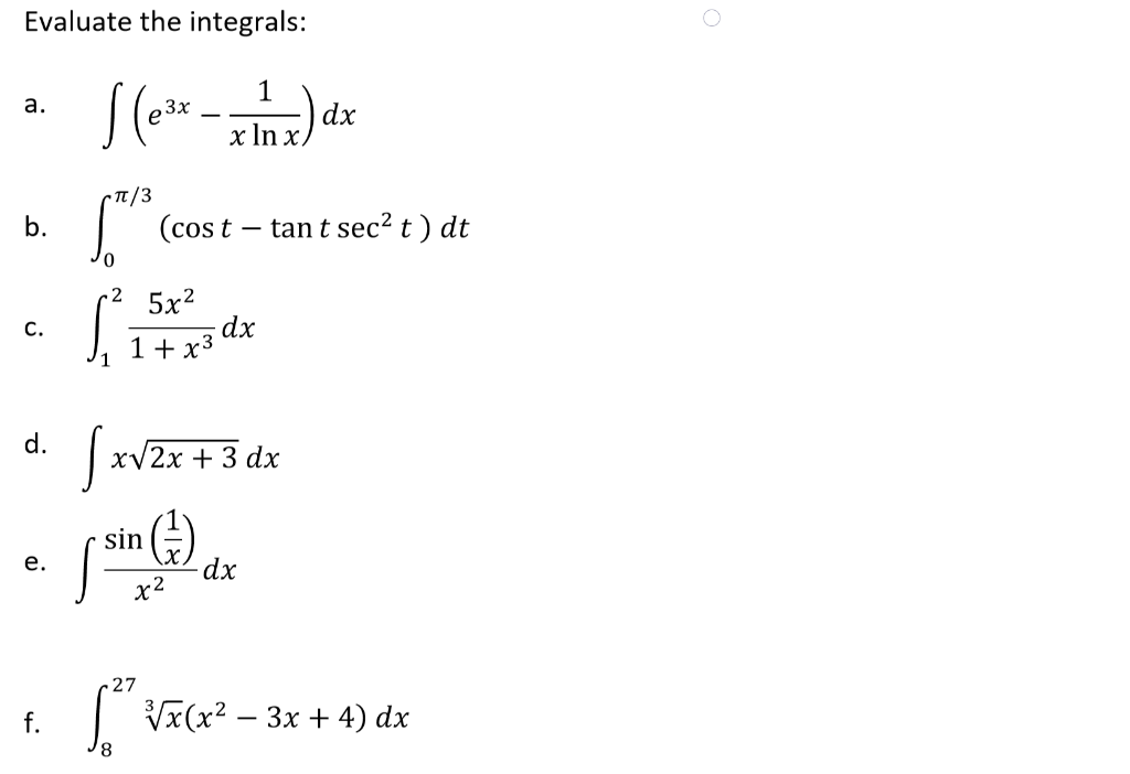 Solved Evaluate The Integrals 1 5 6 Xha Di 3x X In Chegg Com