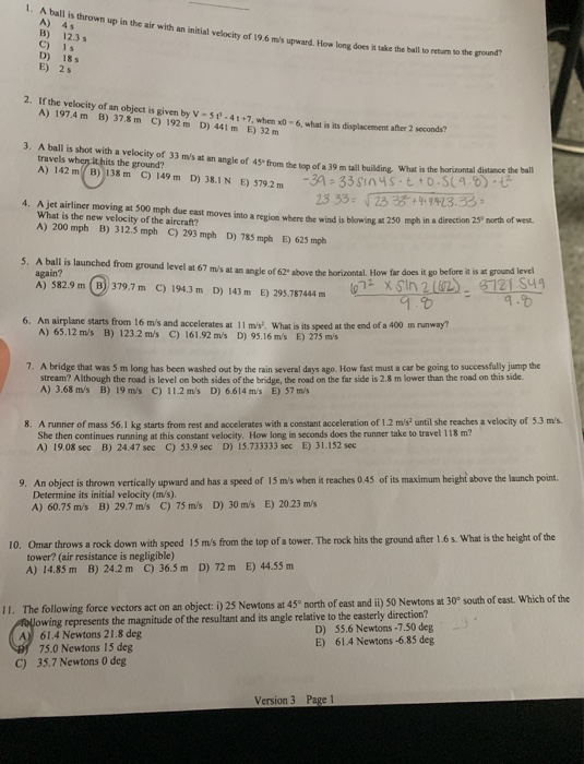 Solved A Ball Is Thrown Up In The Air With An Initial V Chegg Com Solved A Ball Is Thrown Up In The Air With An Initial V Chegg Com