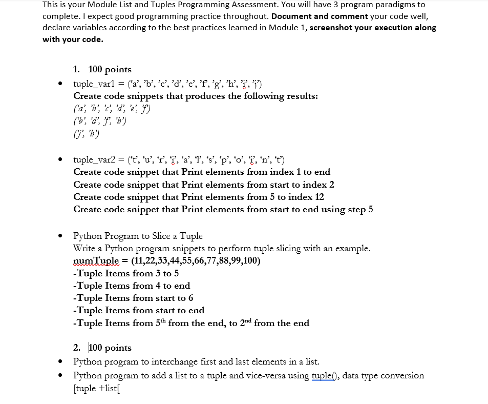 Solved This is your Module List and Tuples Programming | Chegg.com