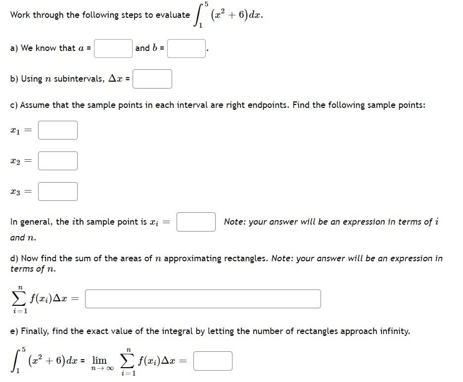 Solved Work through the following steps to evaluate | Chegg.com