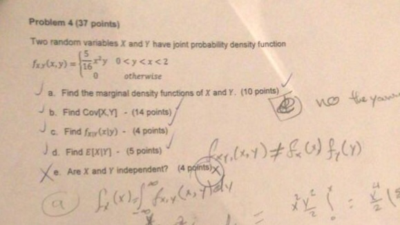 Solved Problem 4 (37 points) Two random variables X and Y | Chegg.com