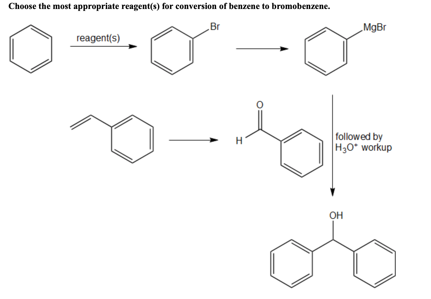 Solved Choose the most appropriate reagent(s) for conversion | Chegg.com