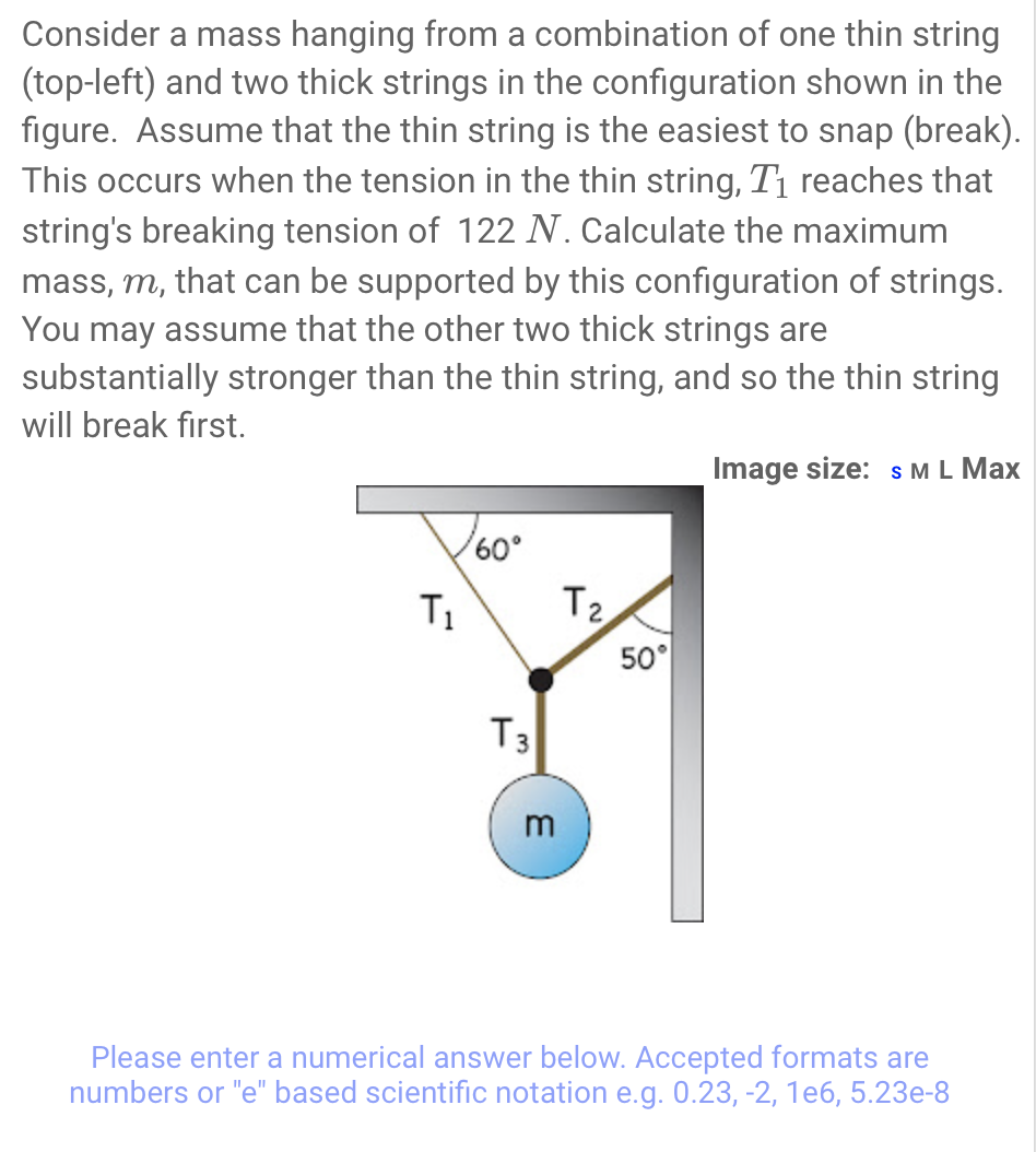 Solved Consider a mass hanging from a combination of one