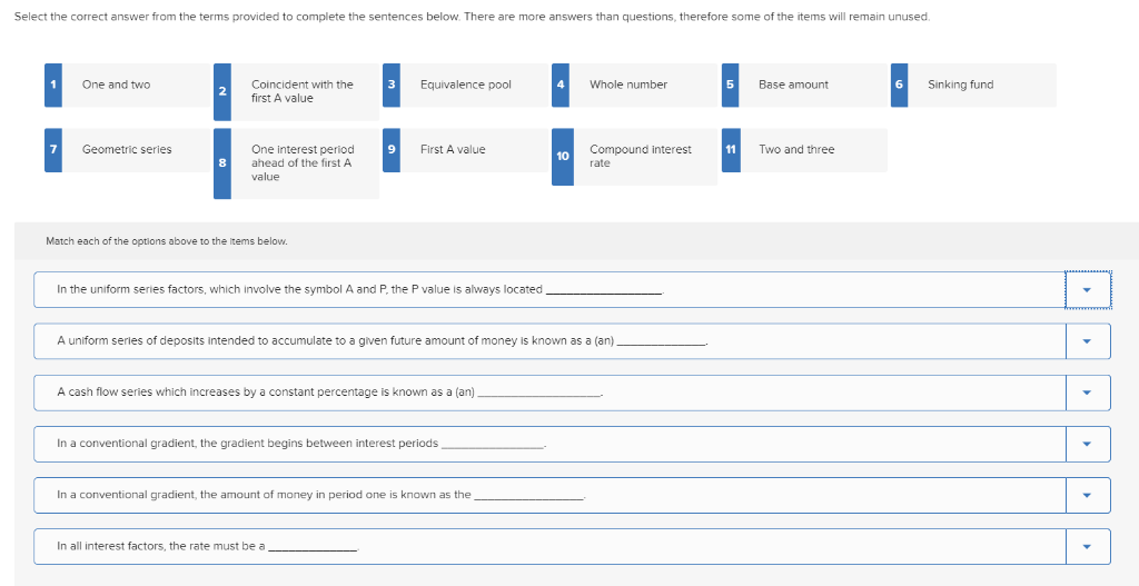 Solved Select the correct answer from the terms provided to | Chegg.com