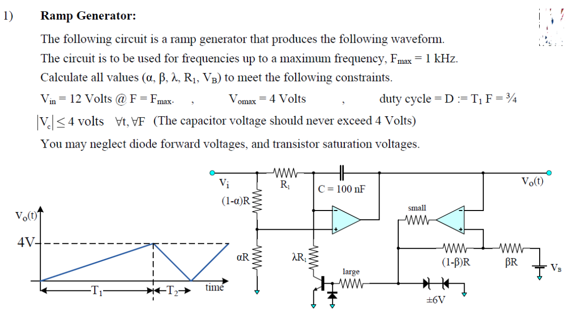 Ramp Generator The following circuit is a ramp