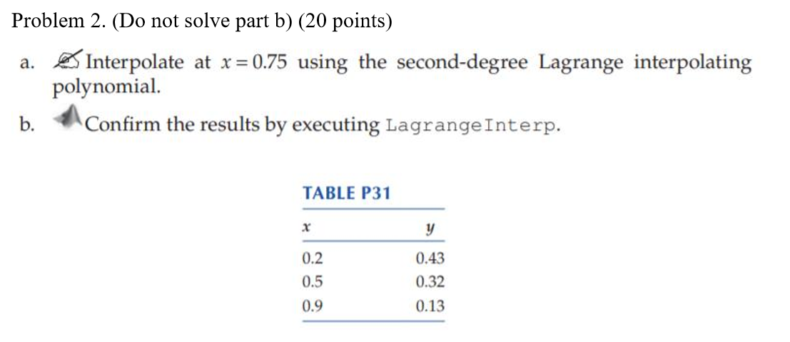 Solved Problem 2. (Do Not Solve Part B) (20 Points) A. | Chegg.com