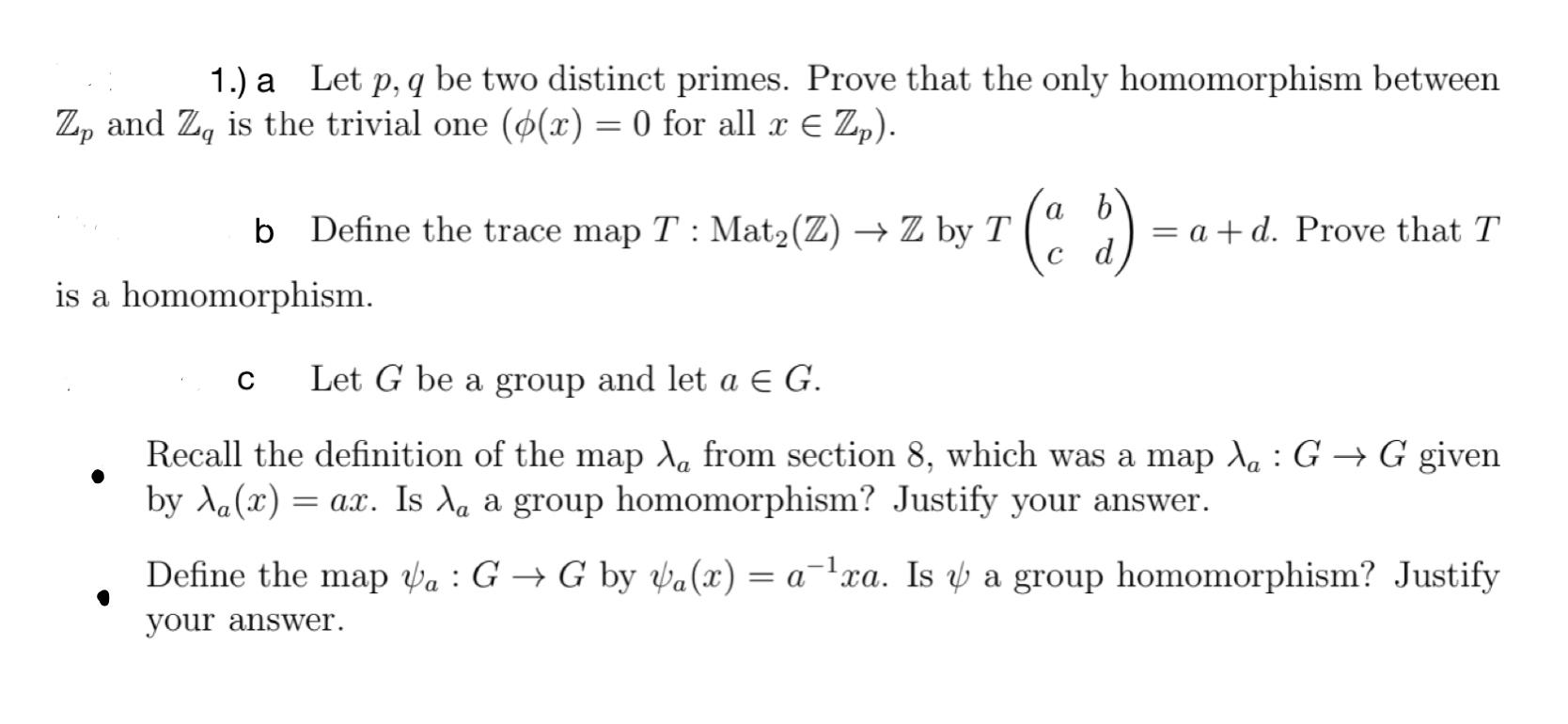 Solved 1 A Let P Q Be Two Distinct Primes Prove That The