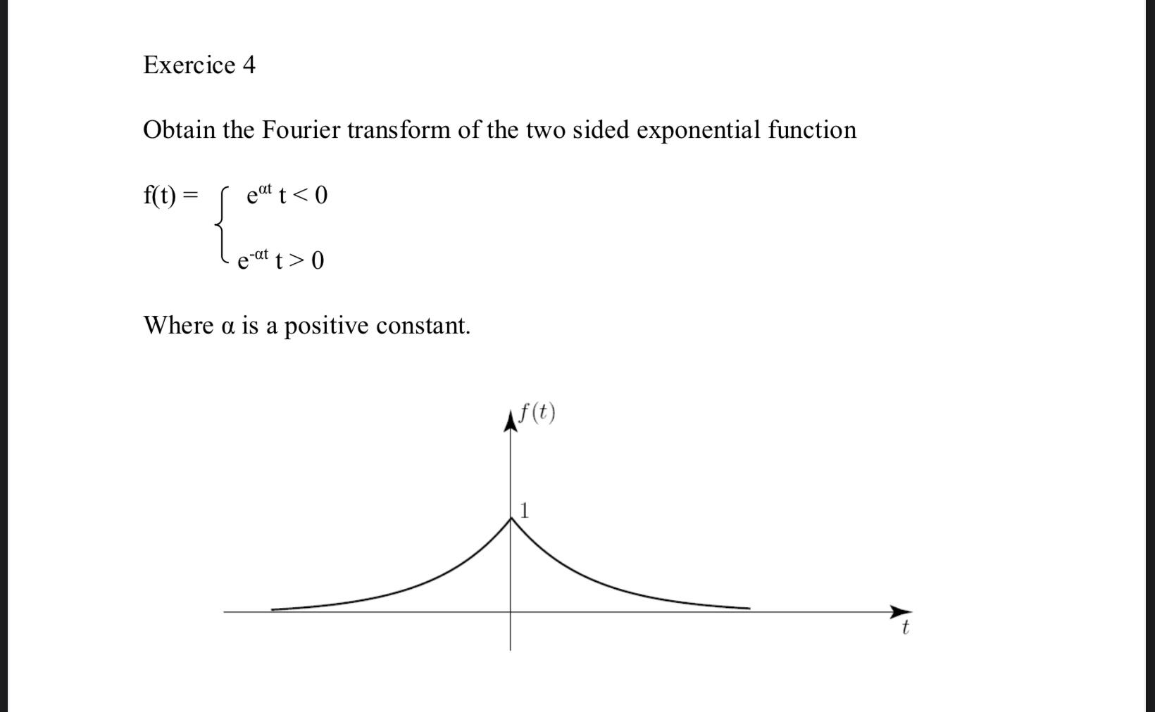 Solved Exercice 4 Obtain the Fourier transform of the two | Chegg.com
