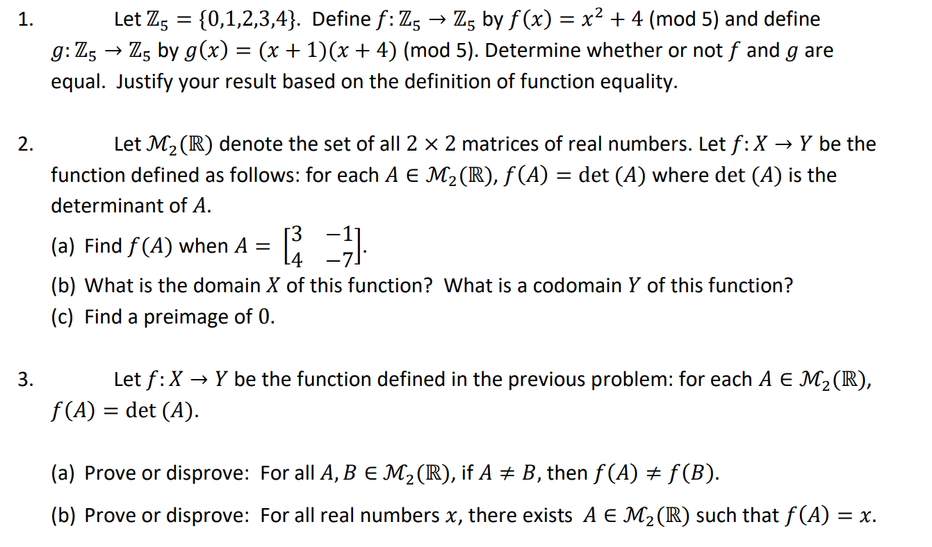 Solved 1 Let Z5 0 1 2 3 4 Define F Z5 Z5 By F X Chegg Com