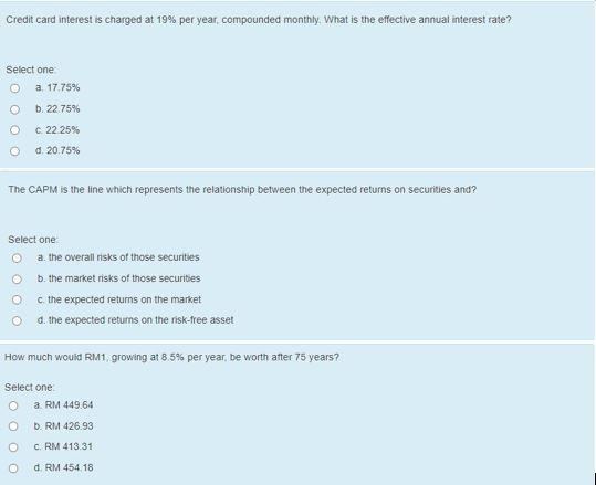 Solved Credit Card Interest Is Charged At 19 Per Year C Chegg Com