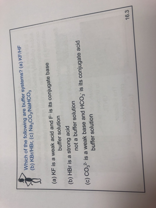 Solved Which of the following are buffer systems? (a) KF/HF