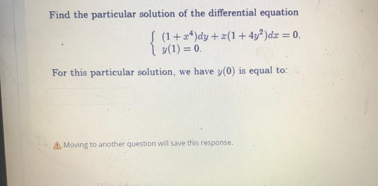 Solved Find the particular solution of the differential | Chegg.com