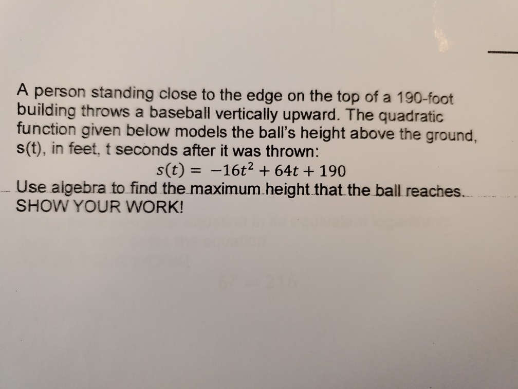 Solved A person standing close to the edge on the top of a