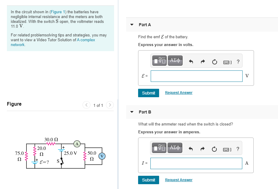 Solved Part A In The Circuit Shown In (Figure 1) The | Chegg.com