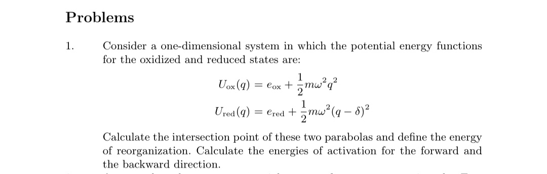 Solved Consider A One-dimensional System In Which The 