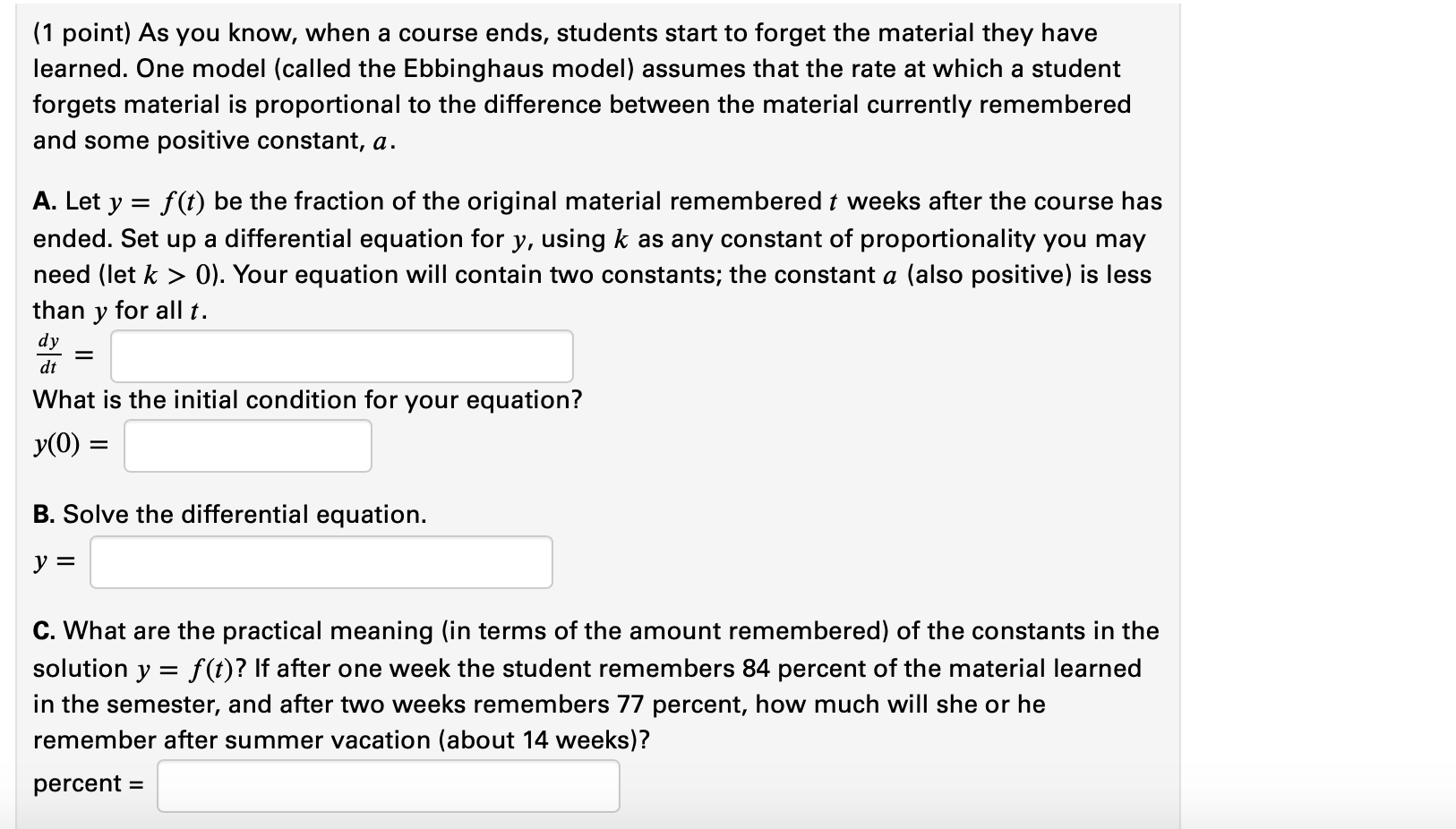 Solved (1 point) As you know, when a course ends, students | Chegg.com