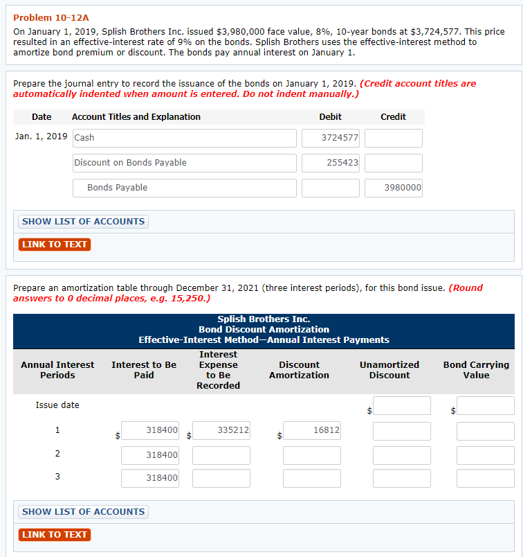 Solved Problem 10 12A On January 1 2019 Splish Brothers Chegg