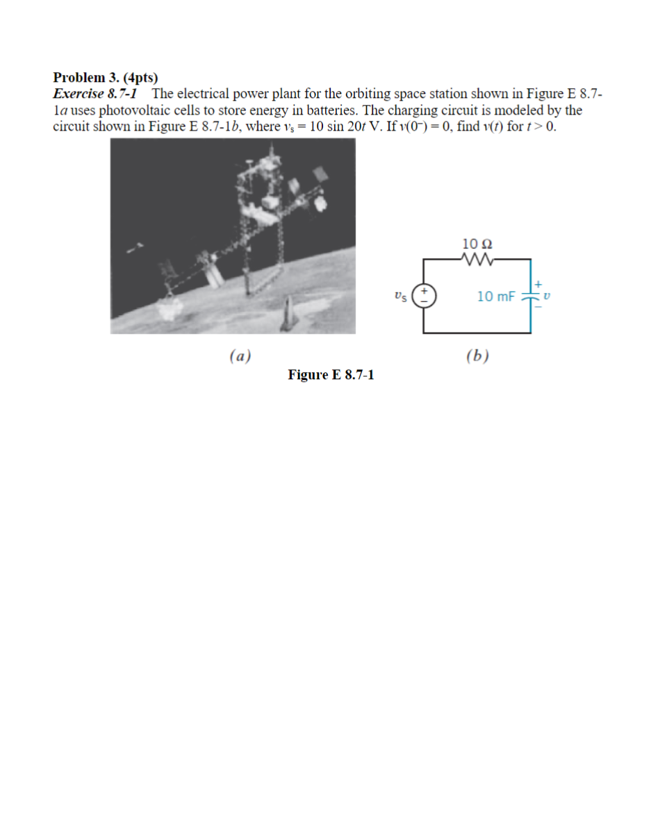 Solved Problem 3. (4pts) Exercise 8.7-1 The electrical power | Chegg.com