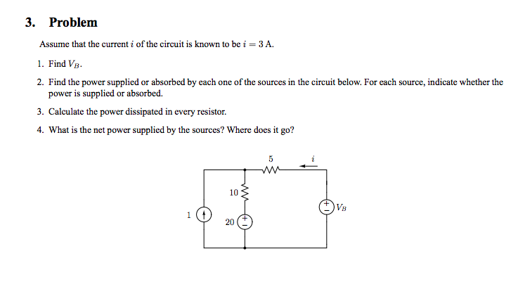Solved 3. Problem Assume that the current i of the circuit | Chegg.com